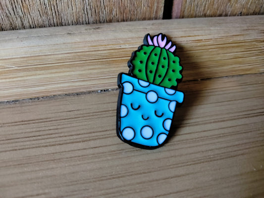 Cactus in Blue Happy Polkadot Pot