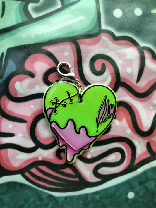 Zombie Heart Bag Charm