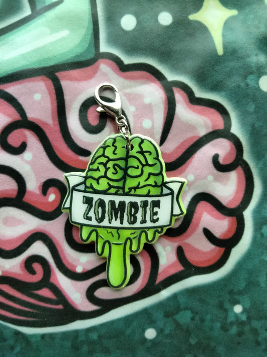 Zombie Brain Bag Charm