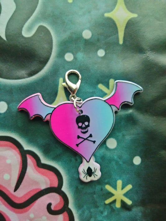 Batty Heart Bag Charm