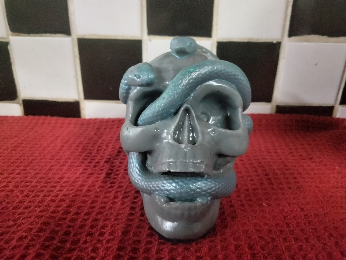 Blue/Green Snake Skull