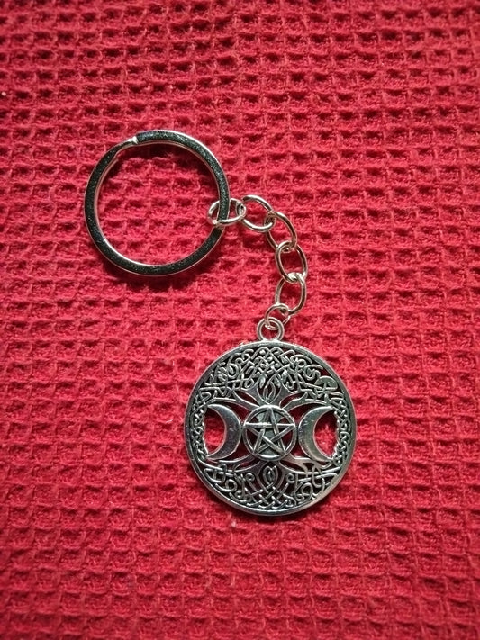 Triple Moon Keyring