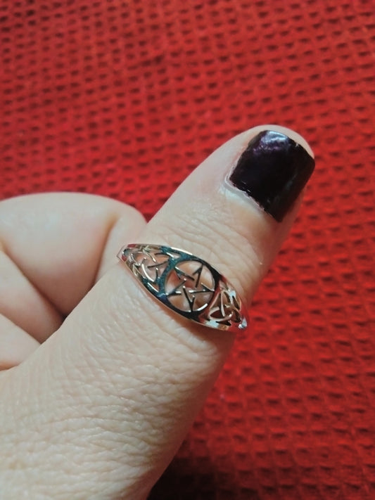 Pentagram and Triquetra Ring