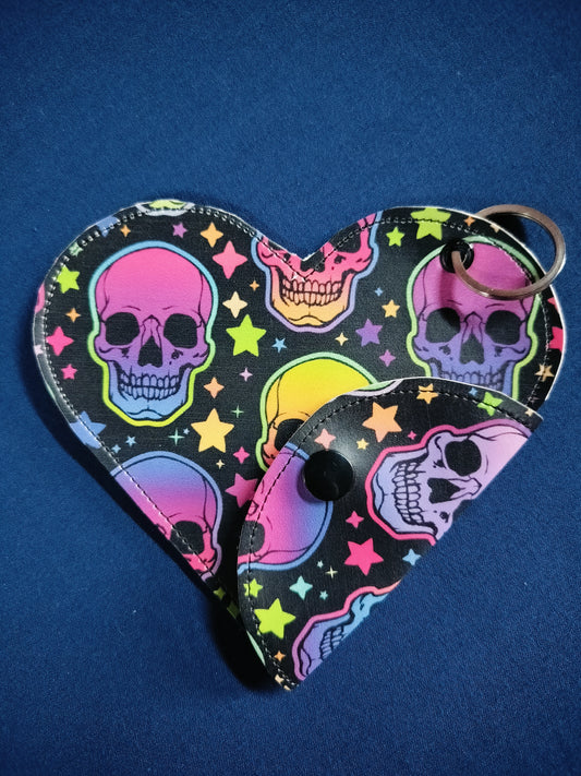 Skull Heart Keyring Pouch